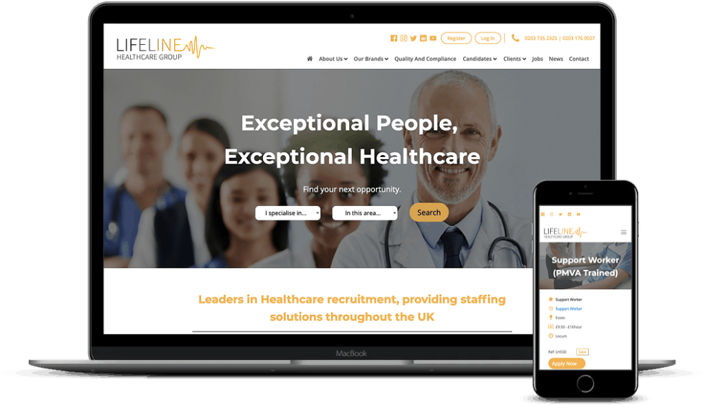 Lifeline Healthcare Group Mockup Website